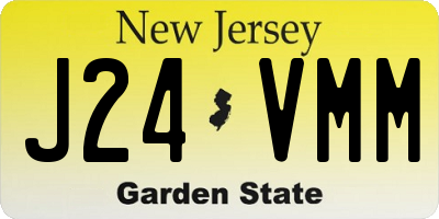 NJ license plate J24VMM