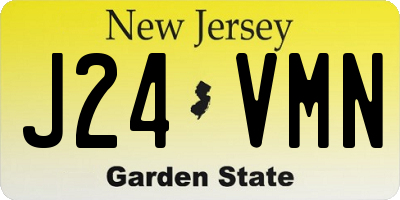 NJ license plate J24VMN