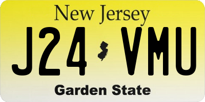 NJ license plate J24VMU