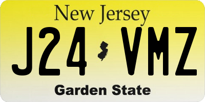 NJ license plate J24VMZ