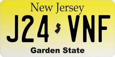 NJ license plate J24VNF