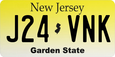 NJ license plate J24VNK