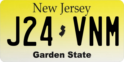 NJ license plate J24VNM