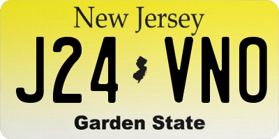 NJ license plate J24VNO