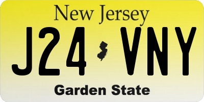 NJ license plate J24VNY