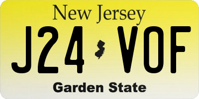 NJ license plate J24VOF