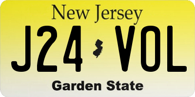 NJ license plate J24VOL