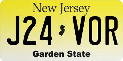 NJ license plate J24VOR