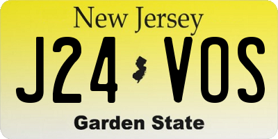 NJ license plate J24VOS