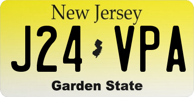 NJ license plate J24VPA