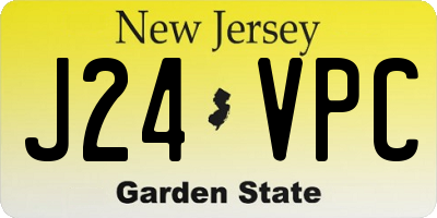 NJ license plate J24VPC