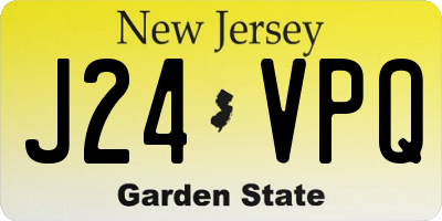 NJ license plate J24VPQ