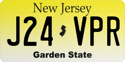 NJ license plate J24VPR