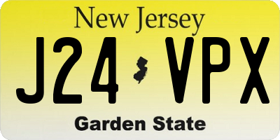 NJ license plate J24VPX