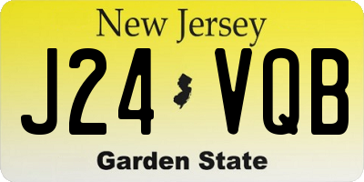 NJ license plate J24VQB
