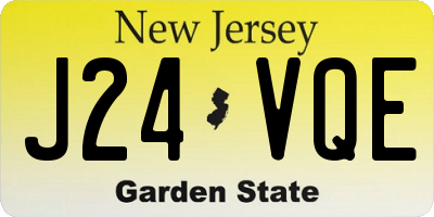 NJ license plate J24VQE