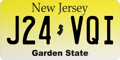 NJ license plate J24VQI