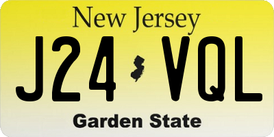 NJ license plate J24VQL