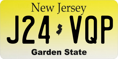 NJ license plate J24VQP