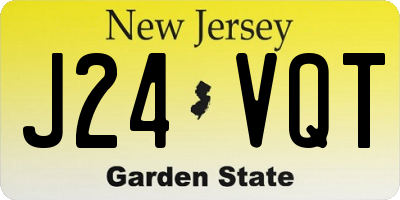 NJ license plate J24VQT