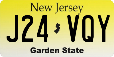 NJ license plate J24VQY