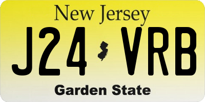 NJ license plate J24VRB