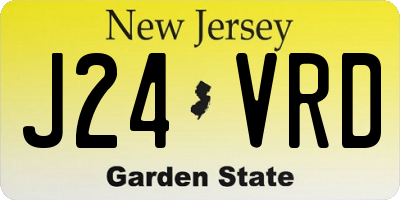NJ license plate J24VRD