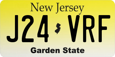 NJ license plate J24VRF