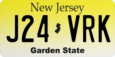NJ license plate J24VRK