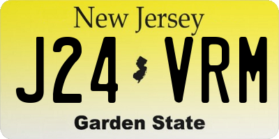 NJ license plate J24VRM