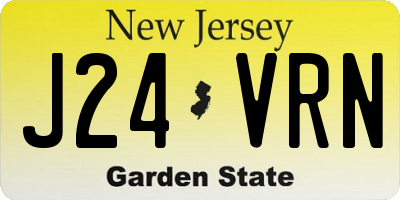 NJ license plate J24VRN
