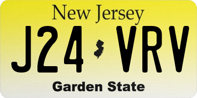 NJ license plate J24VRV