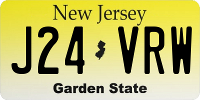 NJ license plate J24VRW