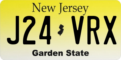 NJ license plate J24VRX