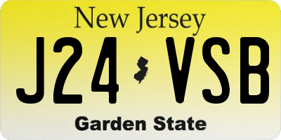 NJ license plate J24VSB