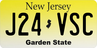 NJ license plate J24VSC