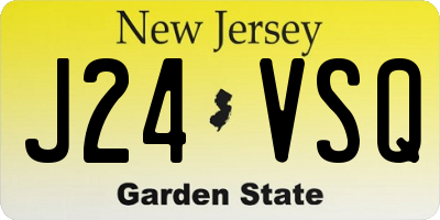 NJ license plate J24VSQ