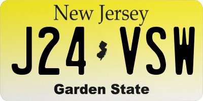 NJ license plate J24VSW