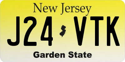 NJ license plate J24VTK