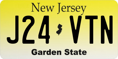 NJ license plate J24VTN