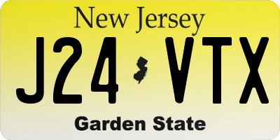 NJ license plate J24VTX