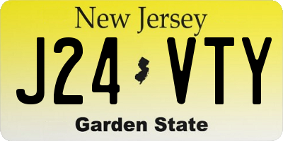 NJ license plate J24VTY
