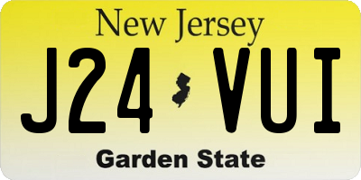 NJ license plate J24VUI
