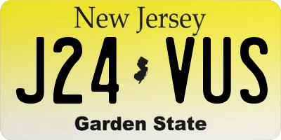 NJ license plate J24VUS