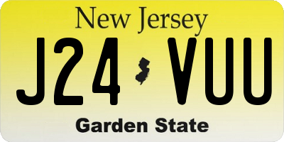 NJ license plate J24VUU