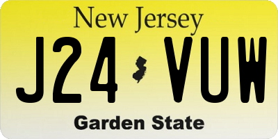NJ license plate J24VUW