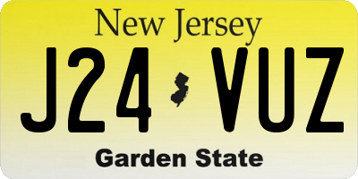 NJ license plate J24VUZ