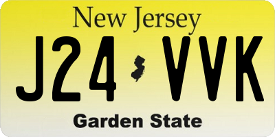 NJ license plate J24VVK