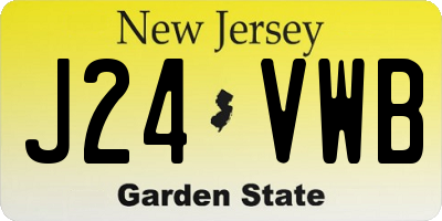 NJ license plate J24VWB
