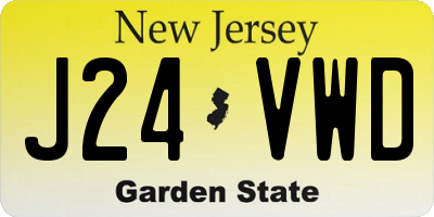 NJ license plate J24VWD